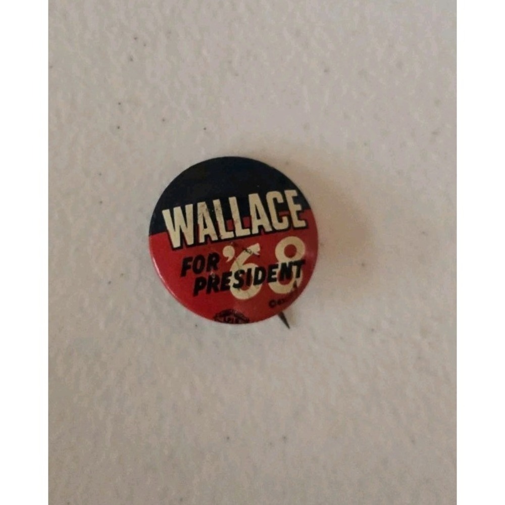 Vintage Wallace for President Campaign Pinback Button 1968 Political Memorabilia